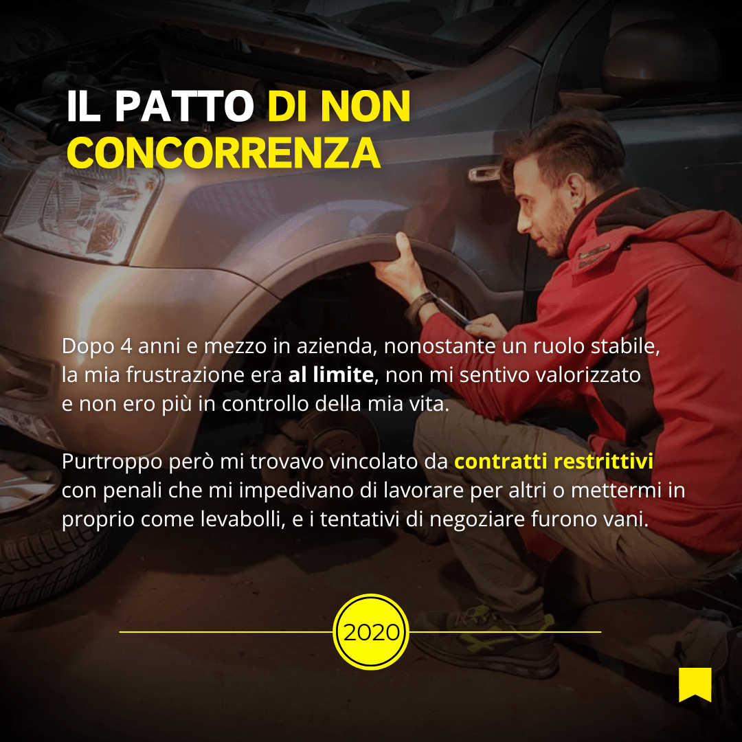 Evoluzione di artigiani levabolli - il patto di non concorrenza